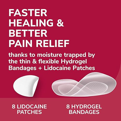 Dr. Scholl’s Blister Pain Relief Complete Kit 8 Count – 4% Lidocaine, Hydrogel Patches