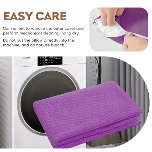 PEUJEW Purple Travel Memory Foam Pillow 16x12 Inch Compact Camping & Hiking Support