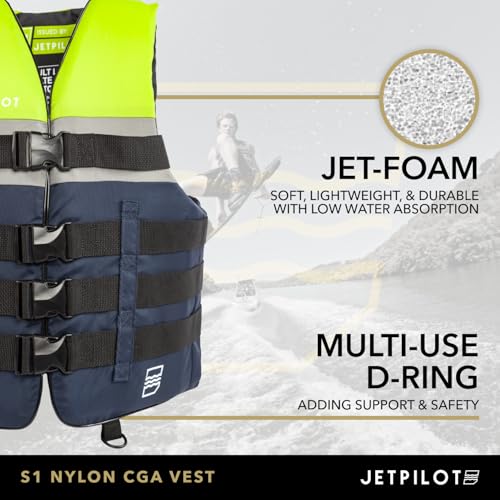 Jetpilot S1 Coast Guard Approved Life Vest PFD - Large-X-Large Neon Nylon