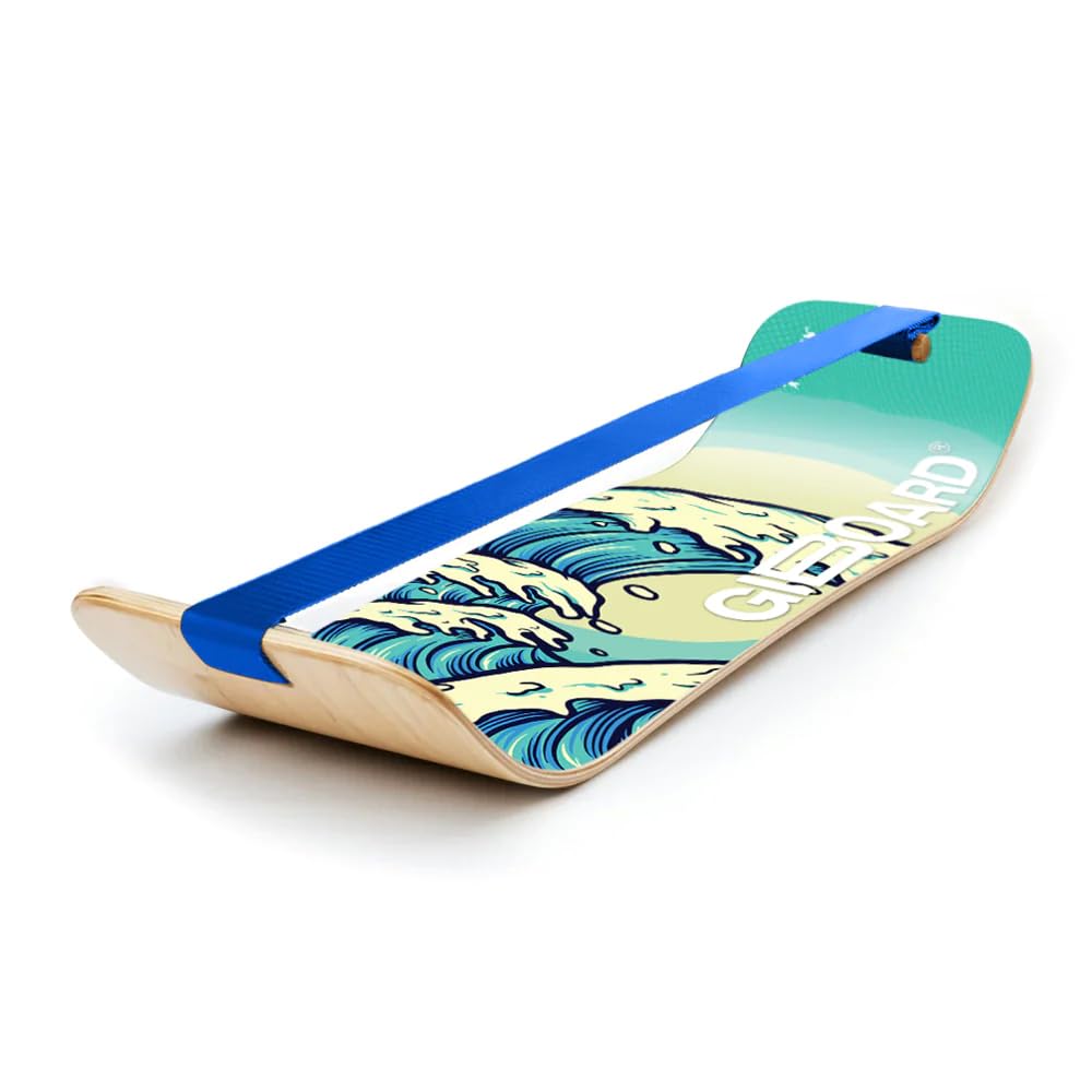 GIBBON SlackBoard - GiBoard Balance Board Kids & Adults - Slackline Balance Trainer - Slack Board Core Workout Equipment Home Gym Training - Standing Desk Exercise - Yoga, Agility, Pilates & More