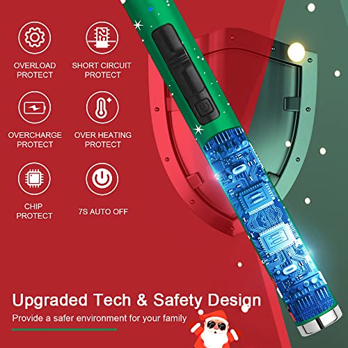 Electric Candle Lighter with LED Display - Christmas Green