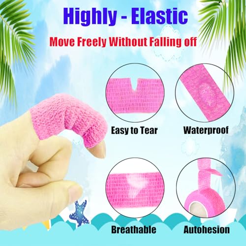 6 Pack Self-Adhesive Bandage Wrap - 1-Inch Breathable Cohesive Tape for Pets