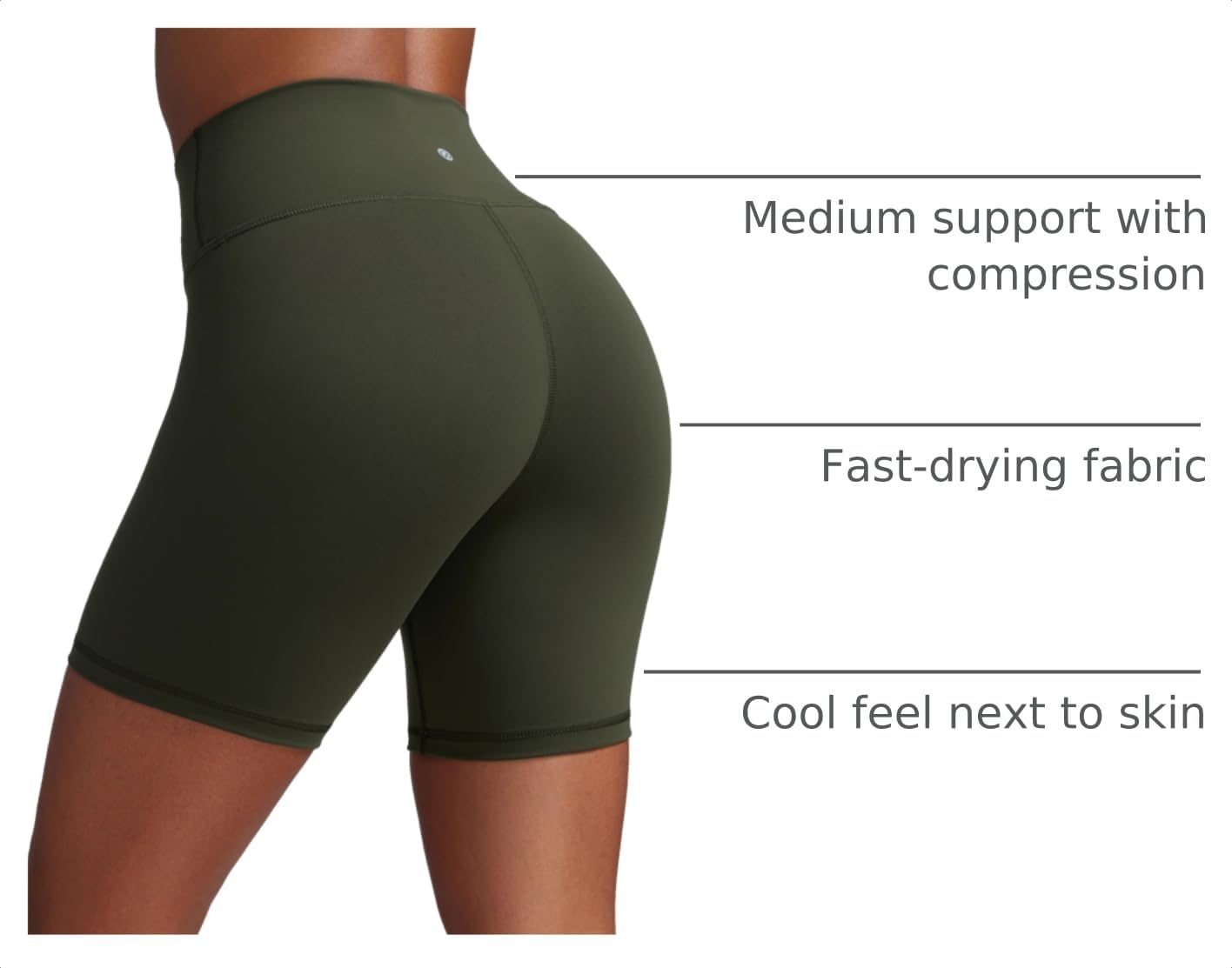 CRZ YOGA Butterbreeze Biker Shorts 6'' Olive Green Medium