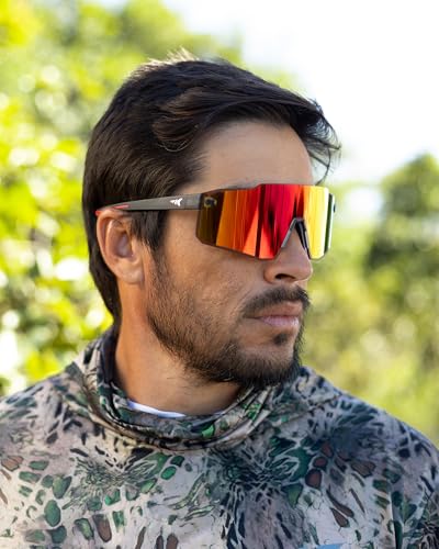 KastKing Etowah Polarized Sunglasses, Matte Smoke Crystal Frame with Copper Burgundy Mirror Lenses