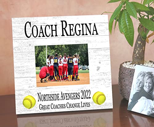Personalized Softball Coach Gift Plaque with Photo - 10in x 10in