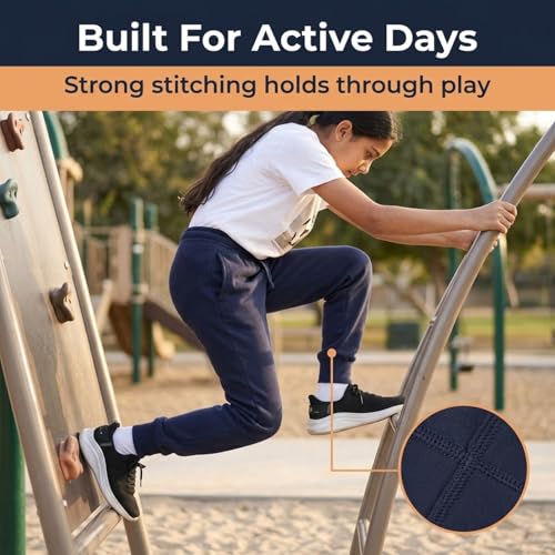 Girls’ Navy Blue Cotton Fleece Sweatpants 14-16 Years Activewear
