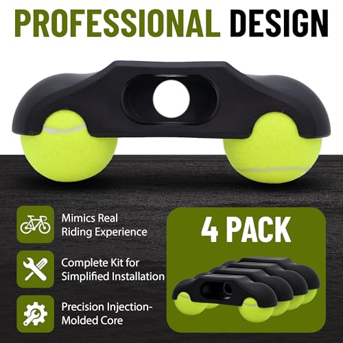 Rocker Feet Adapters with Tennis Balls for Wahoo Kickr Core V2 - 4 Pack