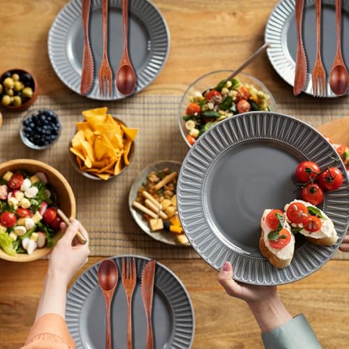 Reusable Wooden Cutlery Set - 6PCS Nanmu Utensils