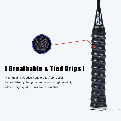 ALPSPORT GJ 10U G5 Super Light Professional Full Carbon Fiber Badminton Racket with Gift Box, Badminton Racquet for Outdoor Backyard Sports Including 1 Flannel Bag, 2 Grips Tapes (Black)