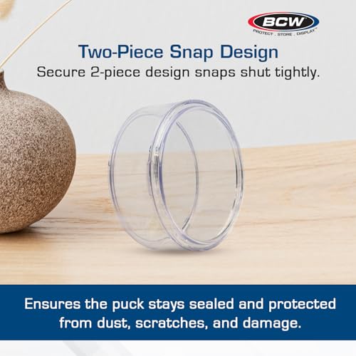 Hockey Puck Display Case - Crystal Clear, Stackable, 1 ct
