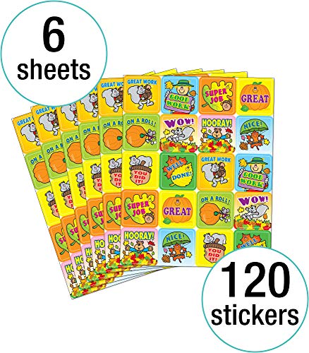 Fall Fun Motivational Stickers - 120-Piece Classroom Pack