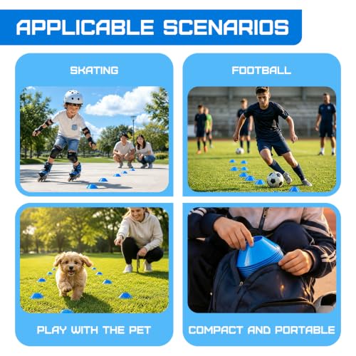 30 Mini Soccer Cones for Agility Training and Sports Drills