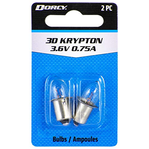 3.6V 0.75A Krypton Flashlight Replacement Bulbs - 2 Pack, Flange Base