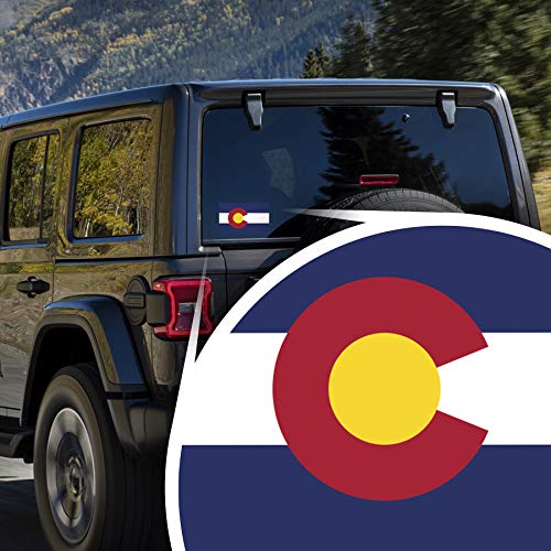 Colorado State Flag Decal Sticker - 5" x 3" Premium Vinyl - 2-Pack