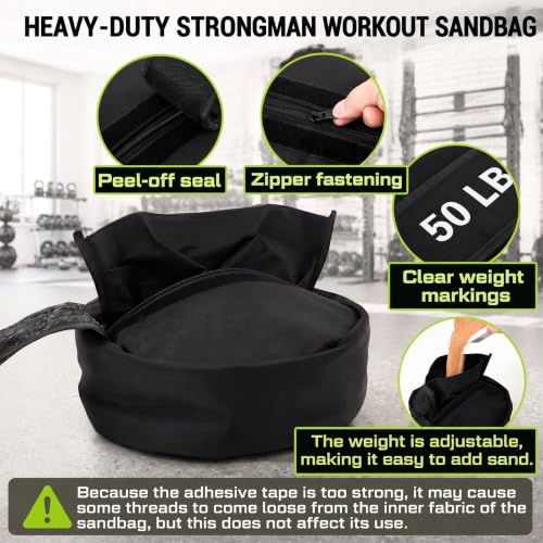 Heavy Duty Unfilled Workout Sandbag for Strength Training - 50LB, 100LB, 150LB