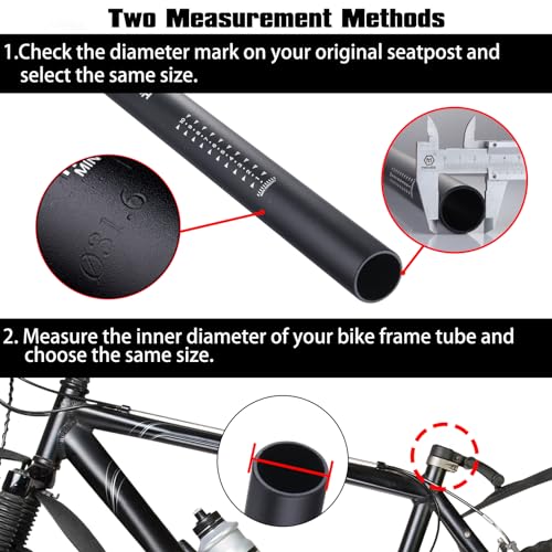 Bicycle Seat Post 27.2mm x 400mm - Aluminum Alloy for Mountain & Road Bikes