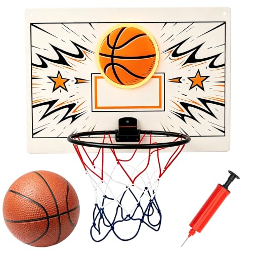DAXMAIRELOX White LED Neon Basketball Hoop Indoor Wall Decor 20 x 14 in