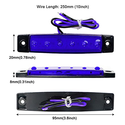 Waterproof LED Interior Boat Lights - 4pcs Blue 12V Marine Lights