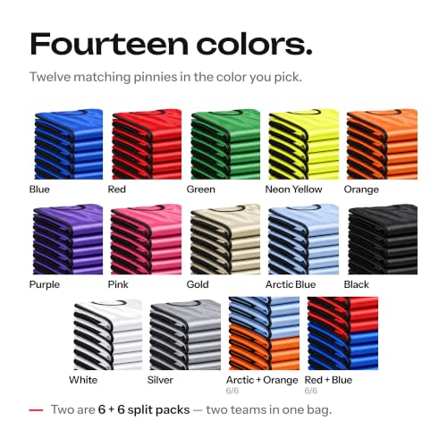 12-Pack Sports Pennies - Opaque Scrimmage Vests for Soccer & Football