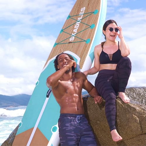 Inflatable Stand Up Paddle Board 10’6” - Mint Green Wood Grain