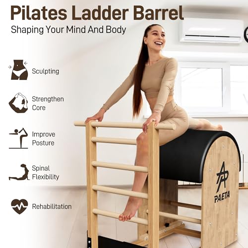 Wooden Pilates Ladder Barrel - Spine Corrector for Home Workout