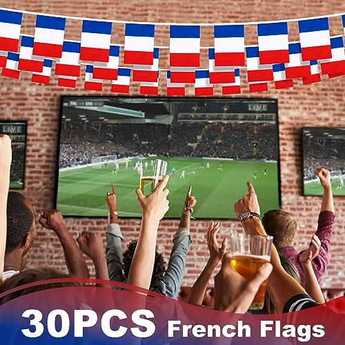 France String Flag Pennant Banner - 33 Feet, 30 Flags