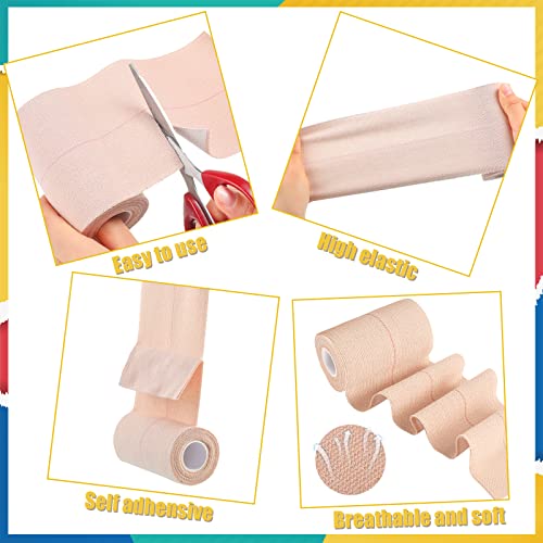 BBTO Elastic Adhesive Bandage Tape - 4 Rolls, 4 Inch Wide, 5 Yards Each