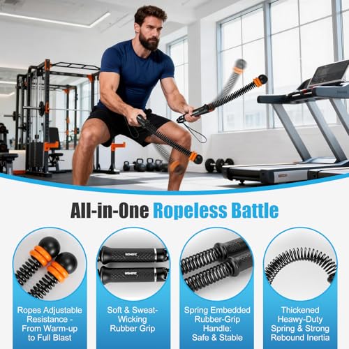 Adjustable Ropeless Battle Ropes - Portable HIIT Training - Black