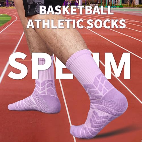 Men's Performance Cushioned Basketball Socks - Large Multi-colored