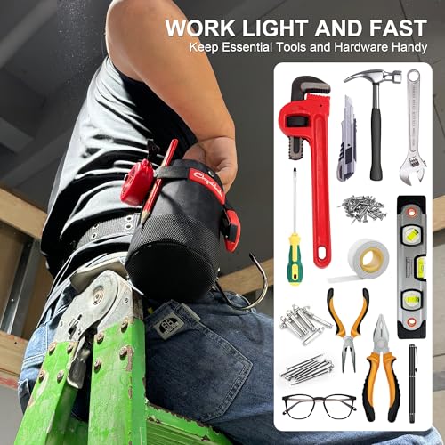 Chyaidach Heavy-Duty Tool Pouch with Belt Clip & Carabiner – Contractors & Electricians