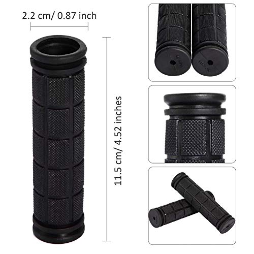 2 Pair Non-Slip Rubber Bicycle Handlebar Grips - Black