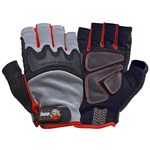 GREASE MONKEY 22107-23 Pro Fingerless All Purpose Work Gloves & Workout Gloves, 3 Pack, Large