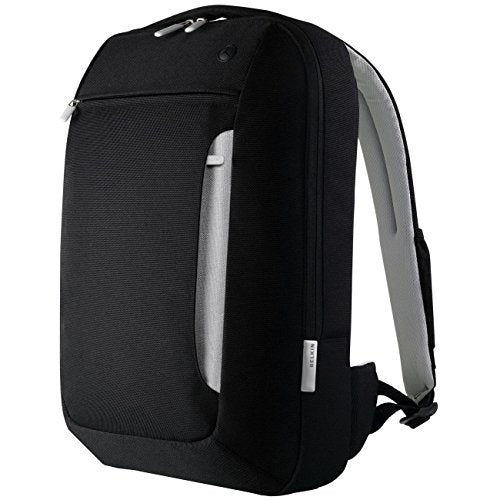 Lightweight Slim Polyester Backpack for 15.4-Inch Laptops - Black/Light Gray