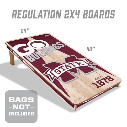 2' x 4' Professional Wood Cornhole Game - Mississippi State Bulldogs