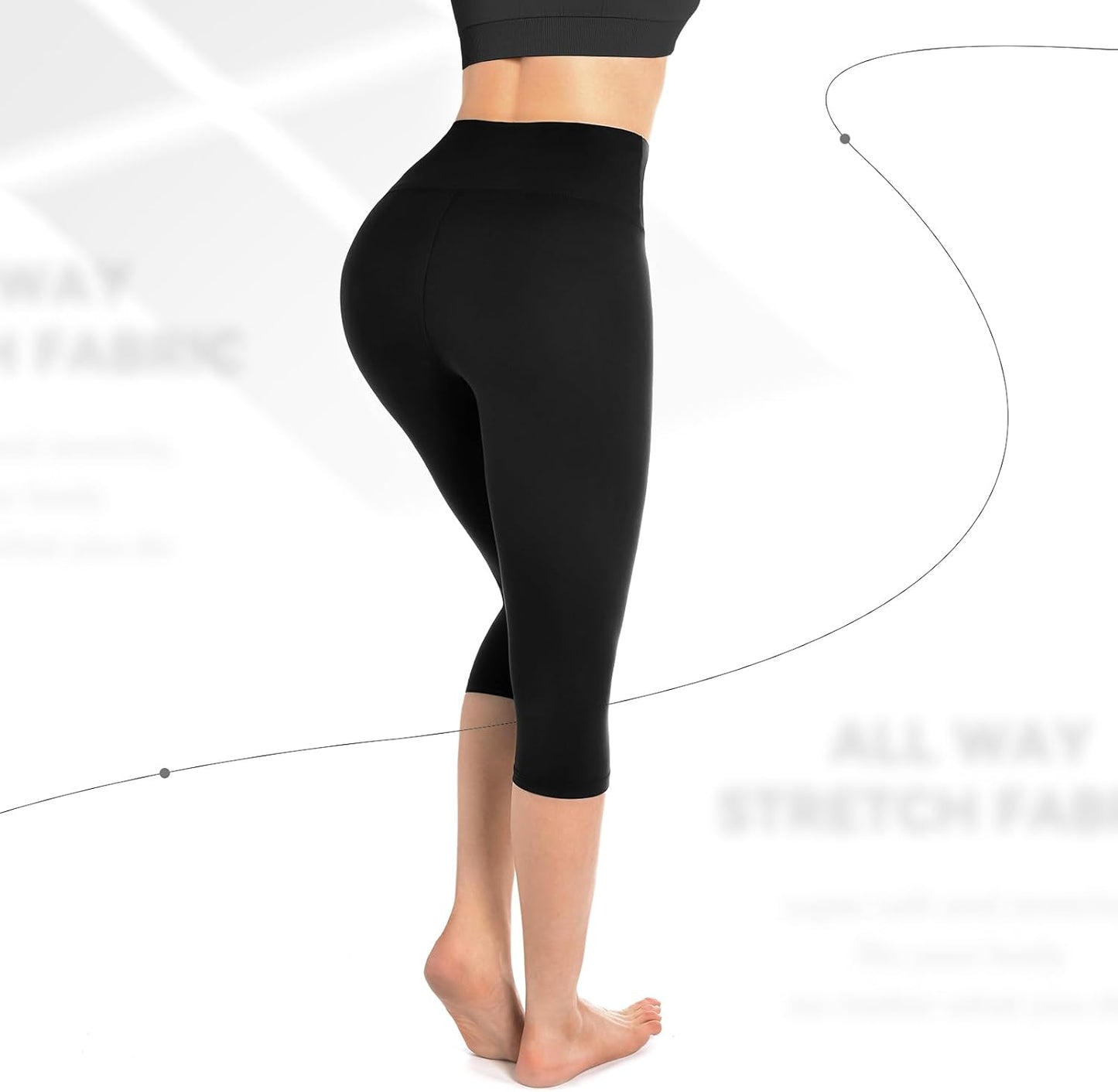 Walifrey Capri Leggings - Buttery Soft High-Waisted Leggings for Yoga & Gym Workouts
