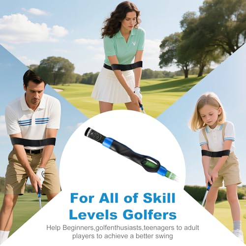 Golf Grip Trainer with Swing Band - Ergonomic Training Aid