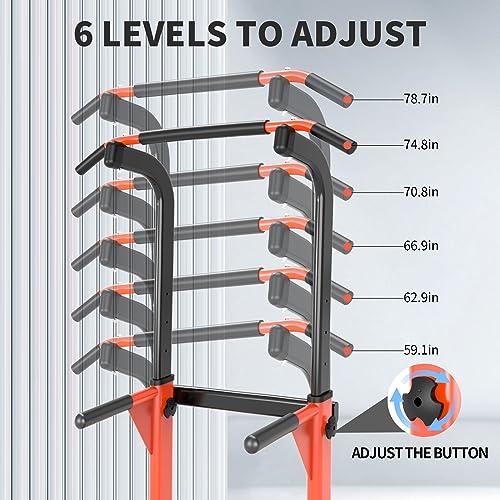 Pull-Up Dip Station - 350 lb Weight Capacity - Orange