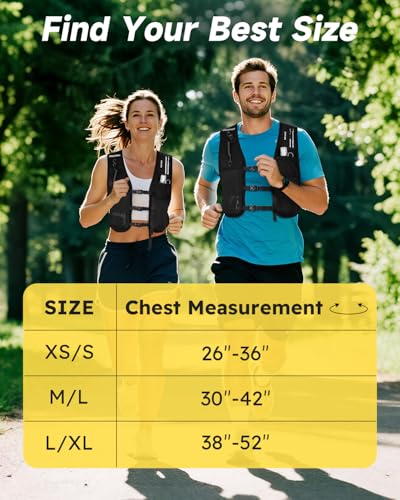 Lightweight Running Vest with 500ML Flask & Phone Holder - Black, Medium
