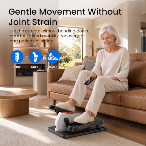 Under Desk Elliptical Machine - Portable Leg Exerciser with 12 Speeds