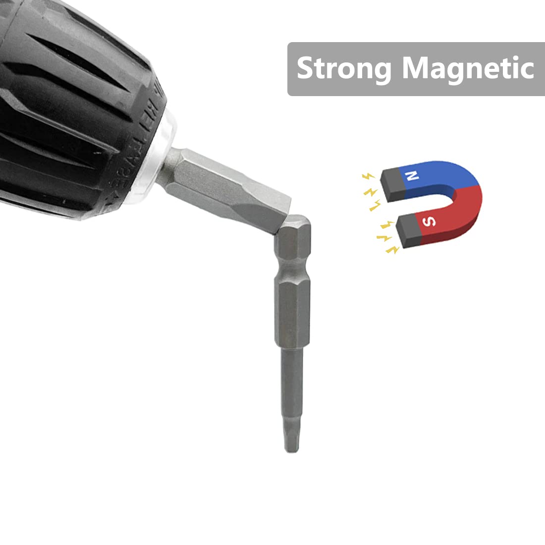 SeonFook 10pcs Magnetic Pentagonal Drive Bit 5 Sided Pentagon Head Screwdriver Bits Set 1/4 Inch Hex Shank 2.15-7.35mm Security Screw Driver Drill Bit Power Tool (2 Inch Length)