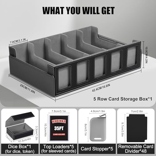 5-Row Trading Card Storage Box for 3900+ Cards with Display