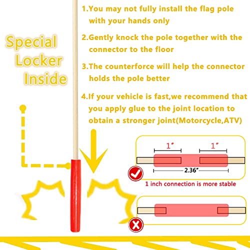 Bike Flag with Pole, safety Reflective Strip