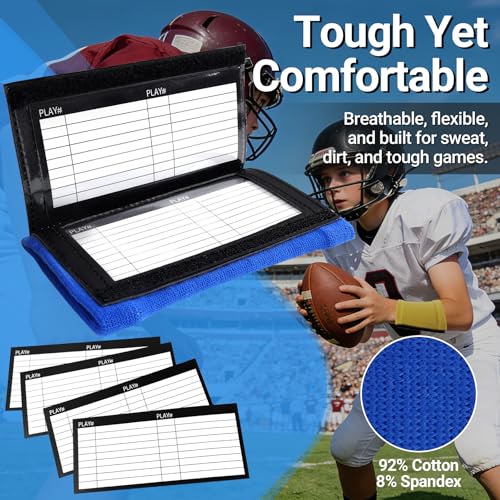 BREENHILL 5-Pack Youth Multicolor Football Play Wristbands (5 Colors) - Includes 3 Compartments