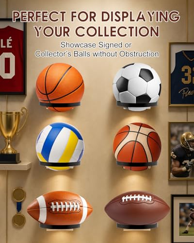 Wall Mount Basketball Holder Set – Space-Saving Sports Ball Organizer for Home, Gym, Garage