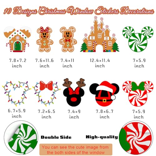 Gingerbread Christmas Window Clings - 9 Sheets Decorations