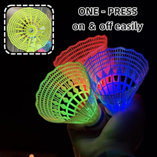 Glow in the Dark Badminton Birdies - 6 Pack LED Shuttlecocks