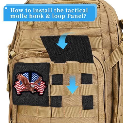 Molle Patch Panel - Hook & Loop Tactical Badge Holder 2-Pack Black 4"x4"