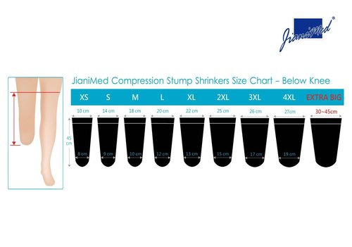 JianiMed Prosthetic Stump Shrinkers–Below Knee, 45cm, Compression, Amputee Socks, 20-30, Daily use, Taiwan Excellence M