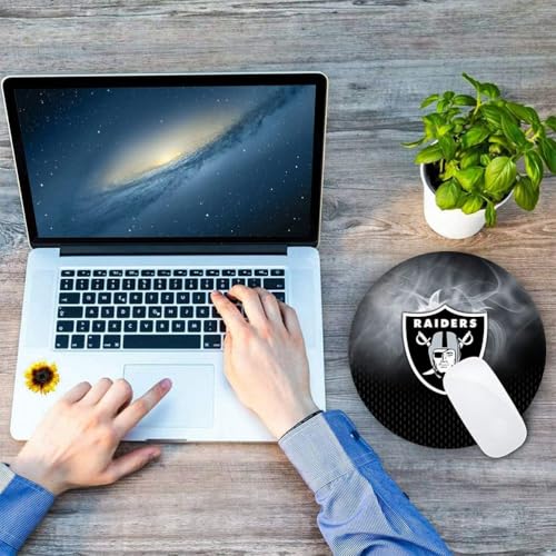 Football Design Gaming Mouse Pad - 8 Inch Green Round Mat