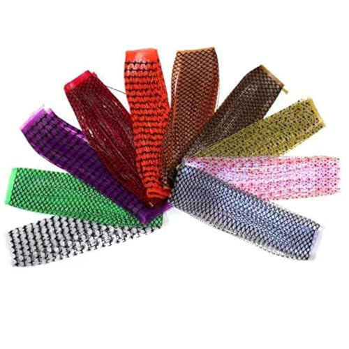 Flutter Rubber String for Fly Tying - 10 Colors, 50 Strands - Combo B